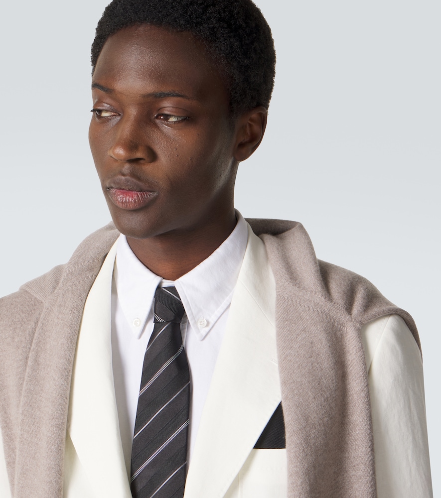  Brunello Cucinelli Brunello Cucinelli Striped Silk Tie 