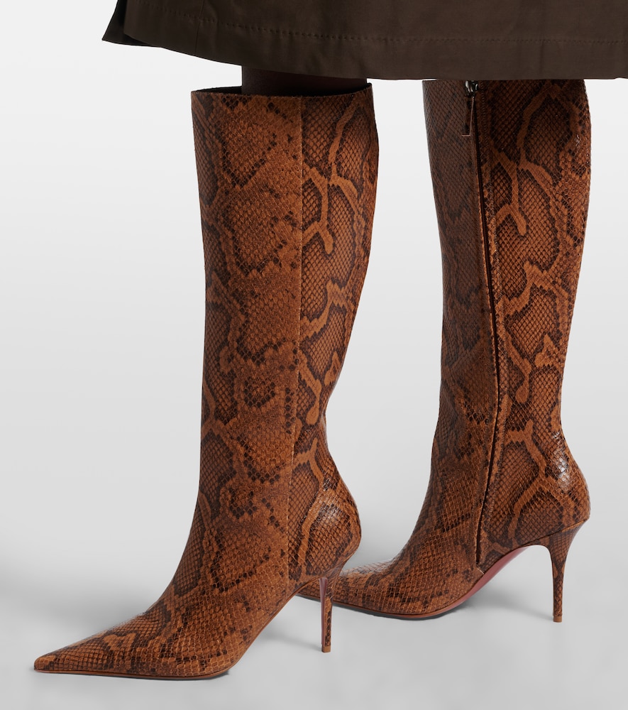 Amina Muaddi Barbara leather knee-high boots