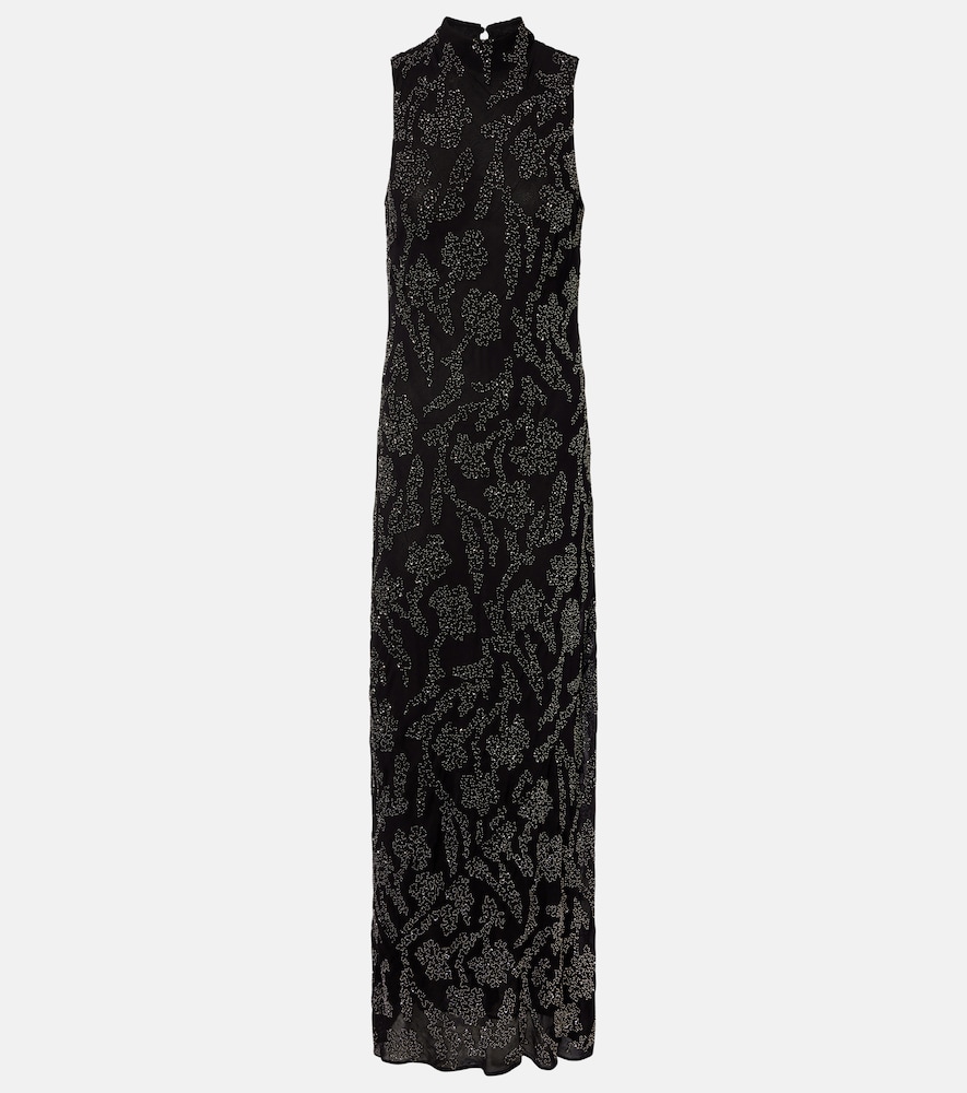 Veronica Beard Women's Black Sylven Beaded Georgette Maxi Dress UK Size 4 - Mytheresa