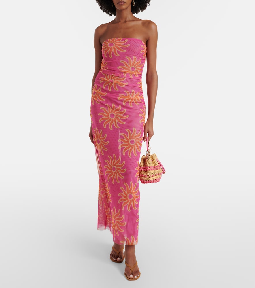 Cala de la Cruz Daphne printed mesh midi dress