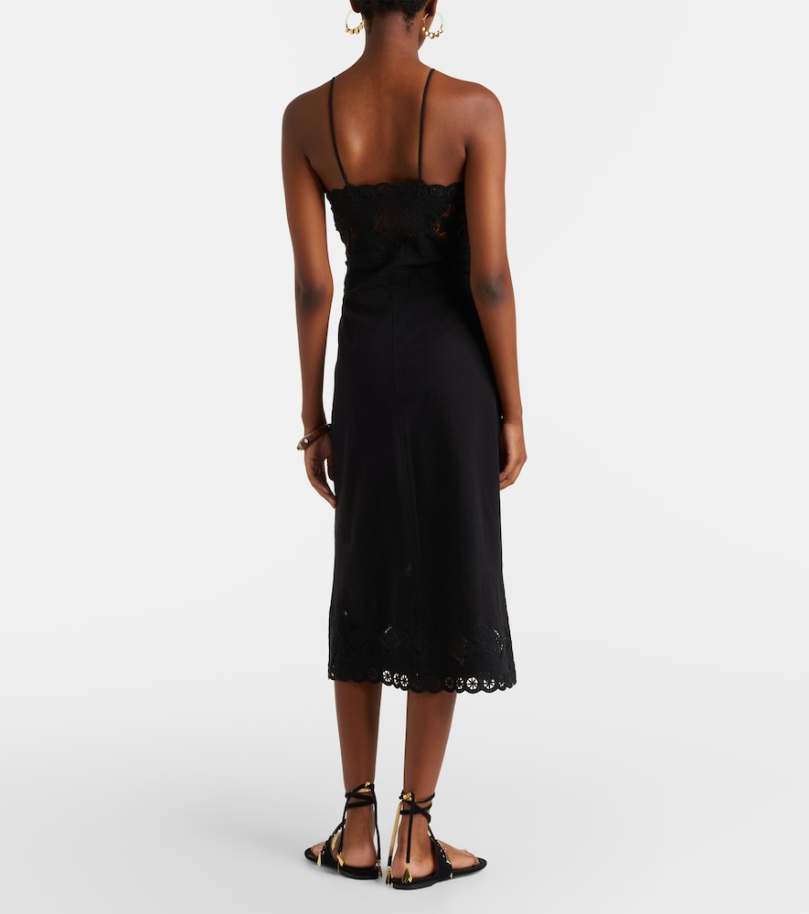  Isabel Marant Isabel Marant Midikleid Nelsane Aus Baumwolle Und Leinen 