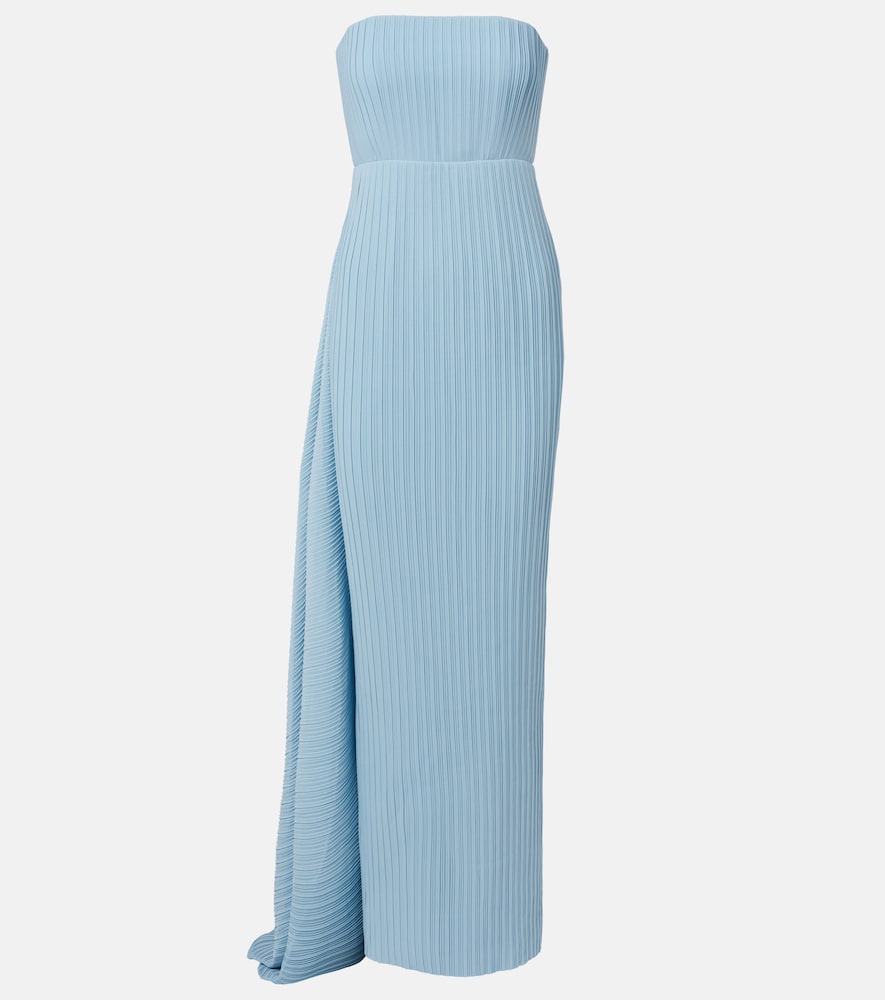 Solace London Hurlee pleated strapless gown