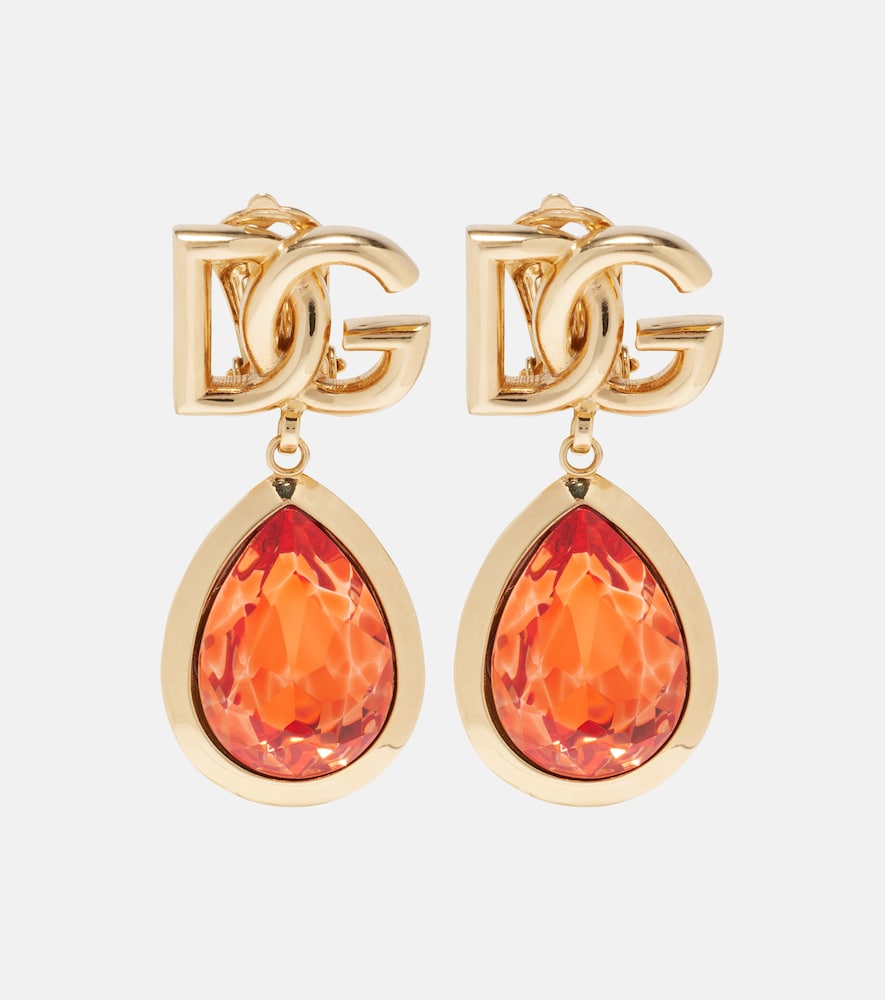 Dolce & Gabbana DG embellished clip-on earrings
