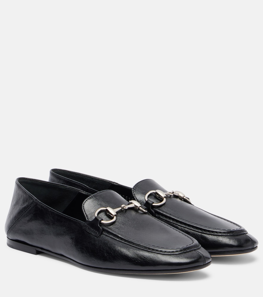 Gucci Jordaan Horsebit Leather Loafers In Black