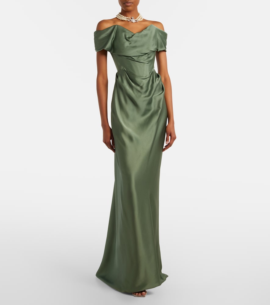 Vivienne Westwood Nova Cocotte draped satin bustier gown
