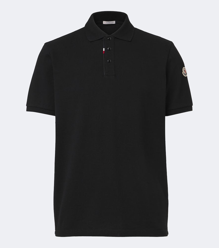 Moncler Men's Black Cotton Pique Polo Shirt UK Size 36 - Mytheresa
