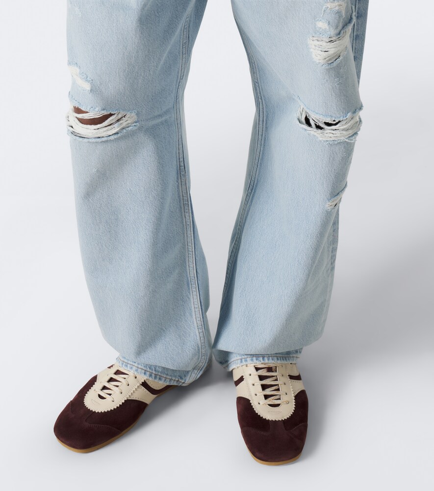 Baggy Distressed Wide-Leg Jeans