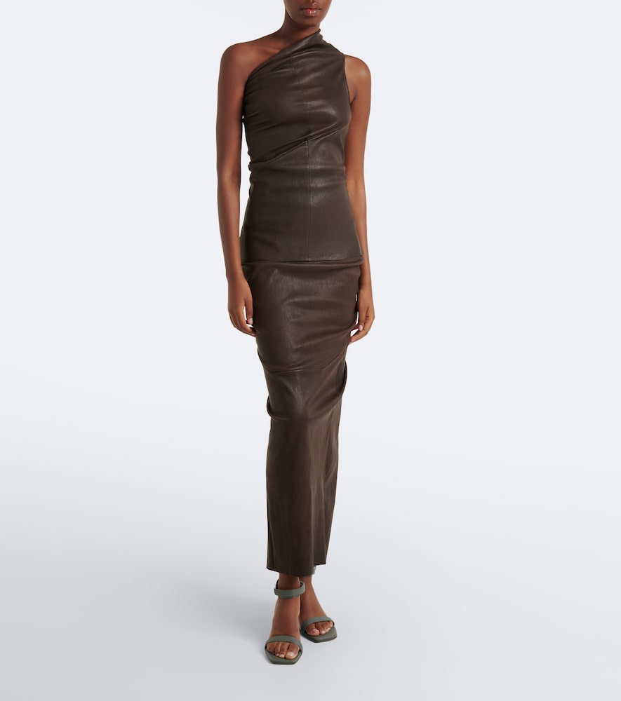 Dirt Pillar Leather And Cotton Midi
