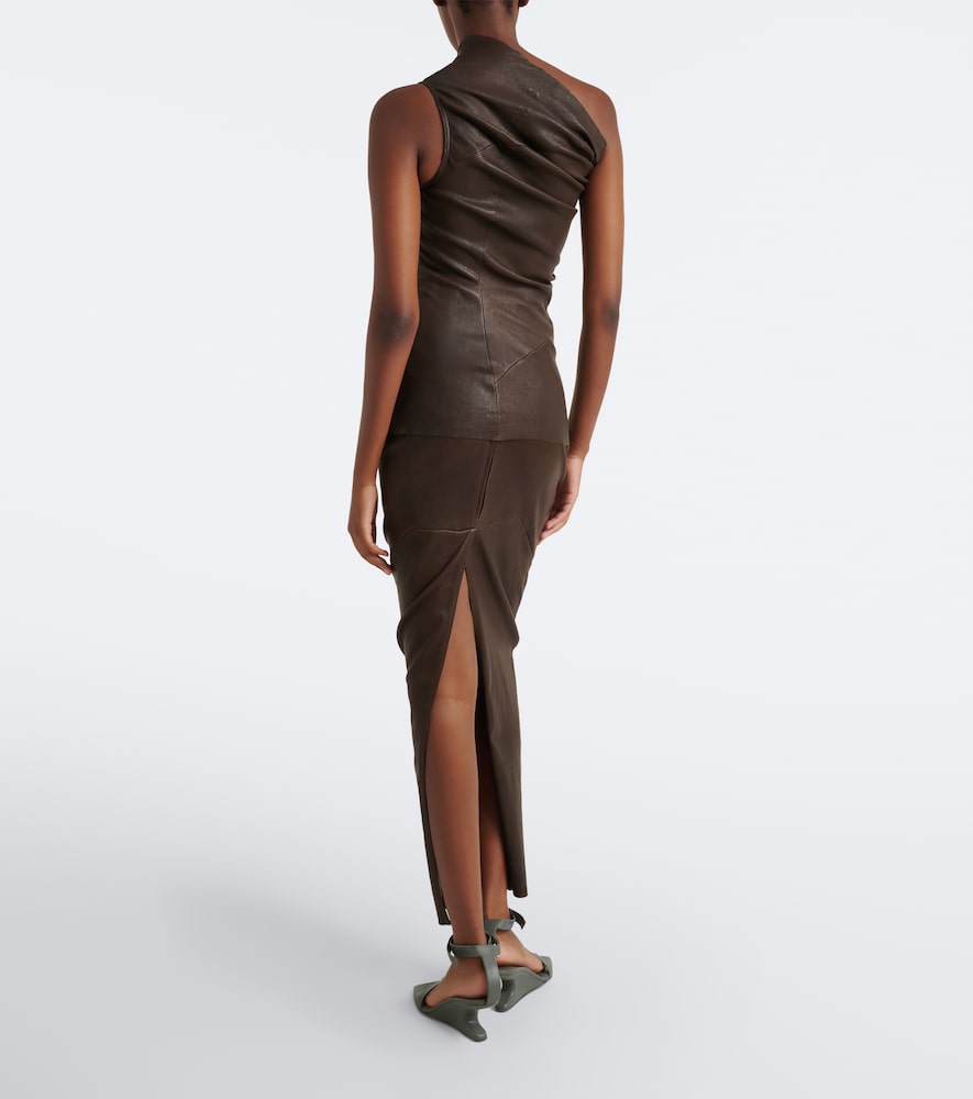 Dirt Pillar Leather And Cotton Midi