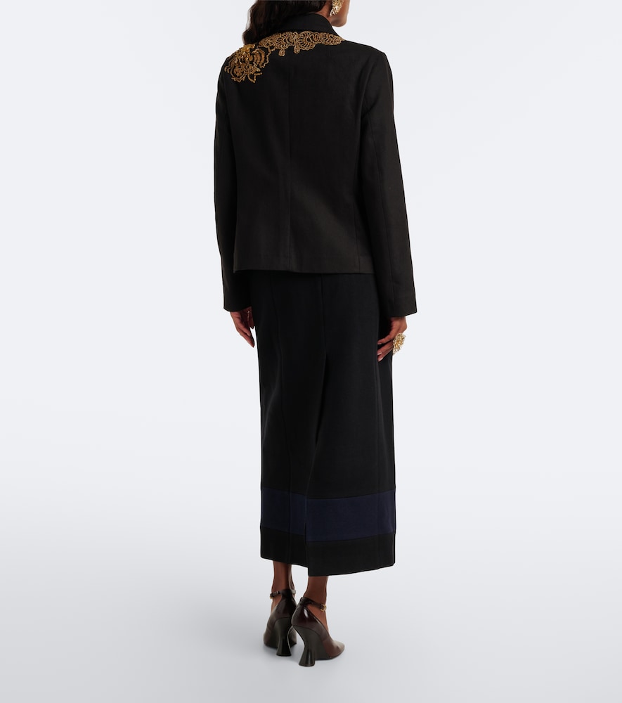 Wool-Blend Twill Midi