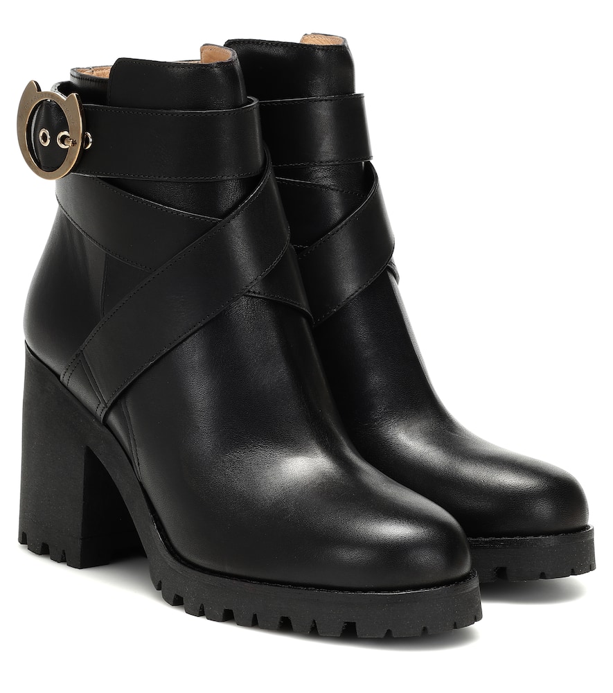 Click to view more detailed imagery on our partner's website Charlotte Olympia Leather Ankle Boots In Black