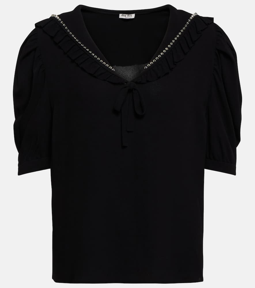 Miu Miu Embellished collared blouse