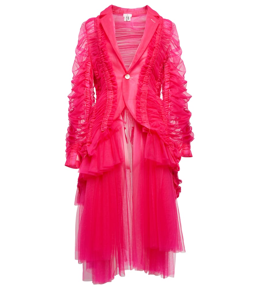 Noir Kei Ninomiya Ruched tulle blazer dress