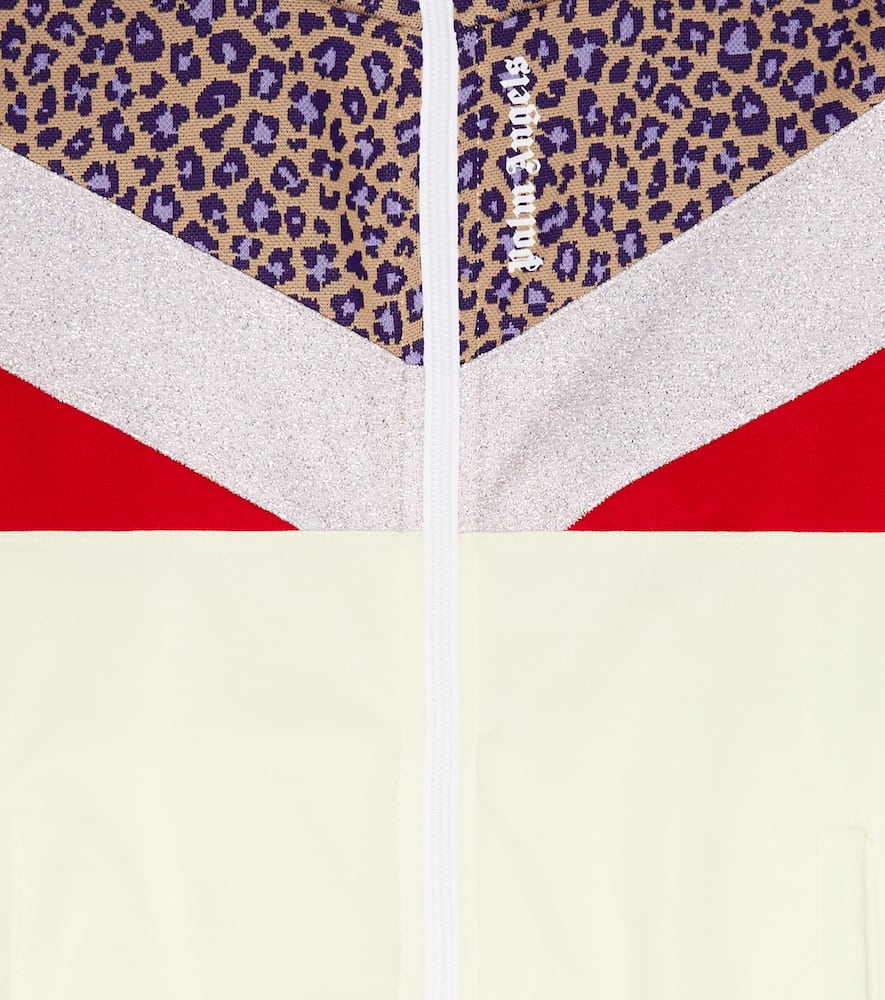 Palm Angels Printed Windbreaker Jacket In White White