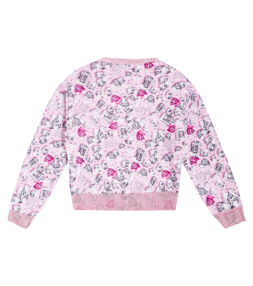 Monnalisa X Chiara Ferragni Printed Wool-blend Sweater In Pink
