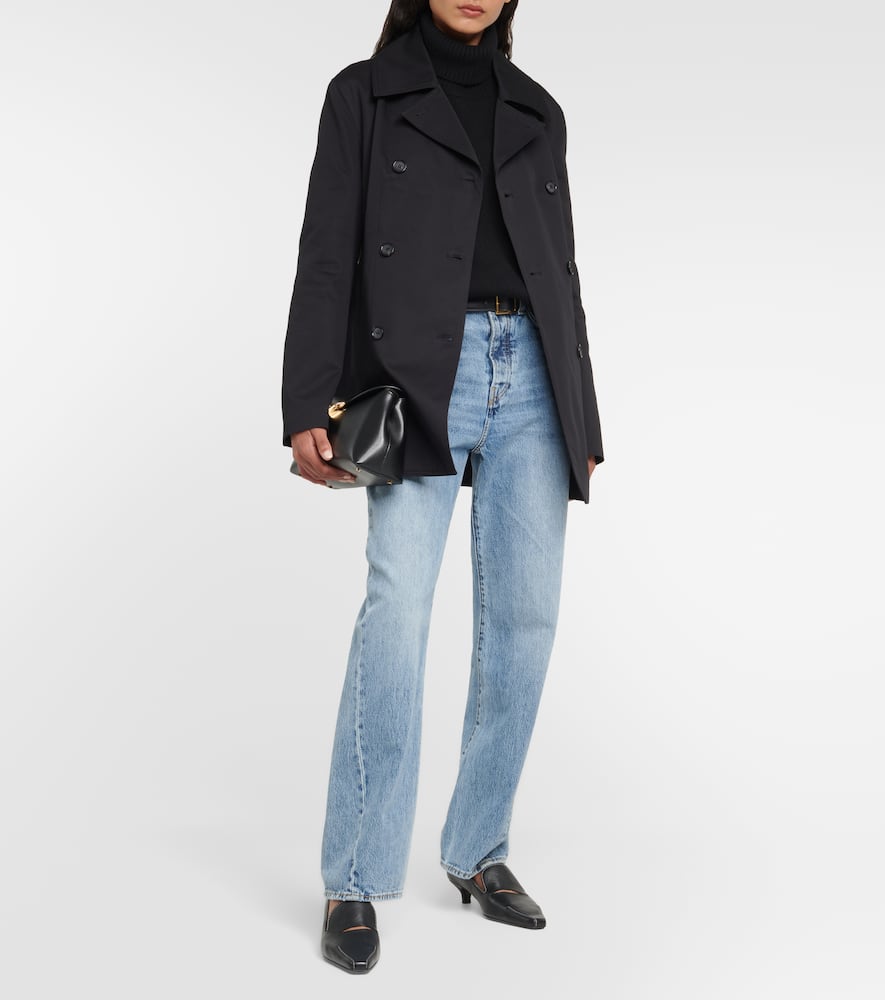 Totême Black Double-breasted Jacket In Black