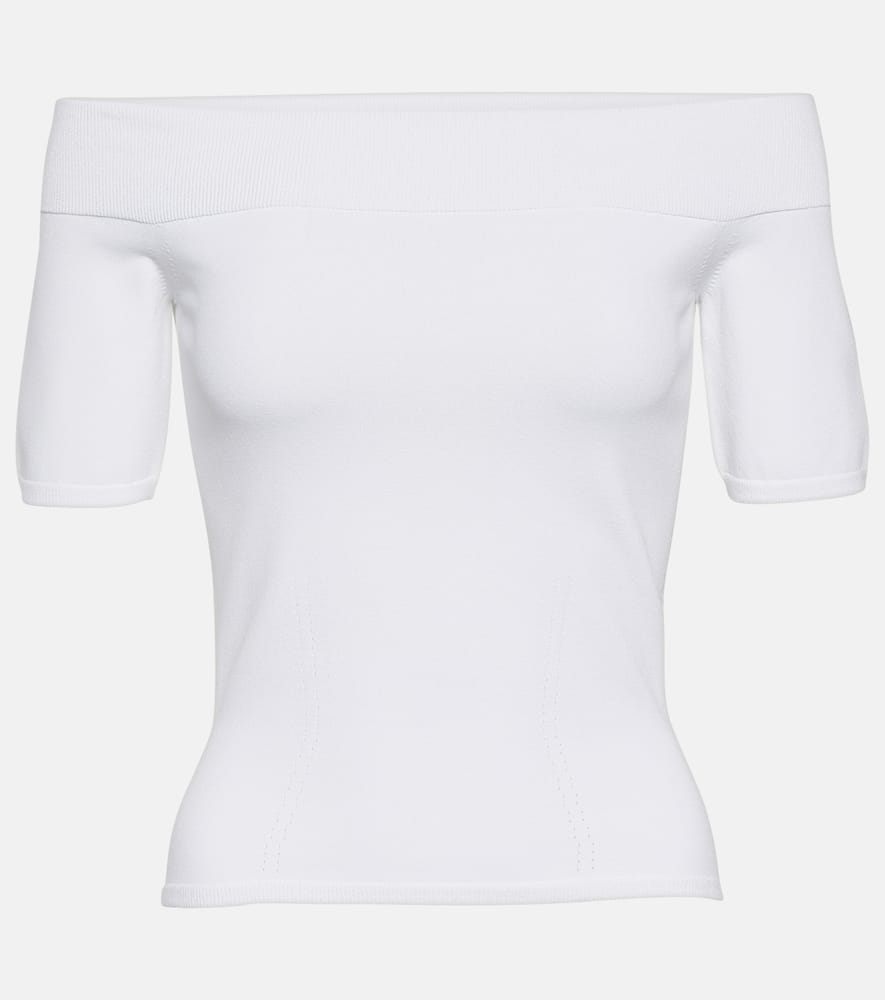 Shop Alexander Mcqueen Off-shoulder Top In White