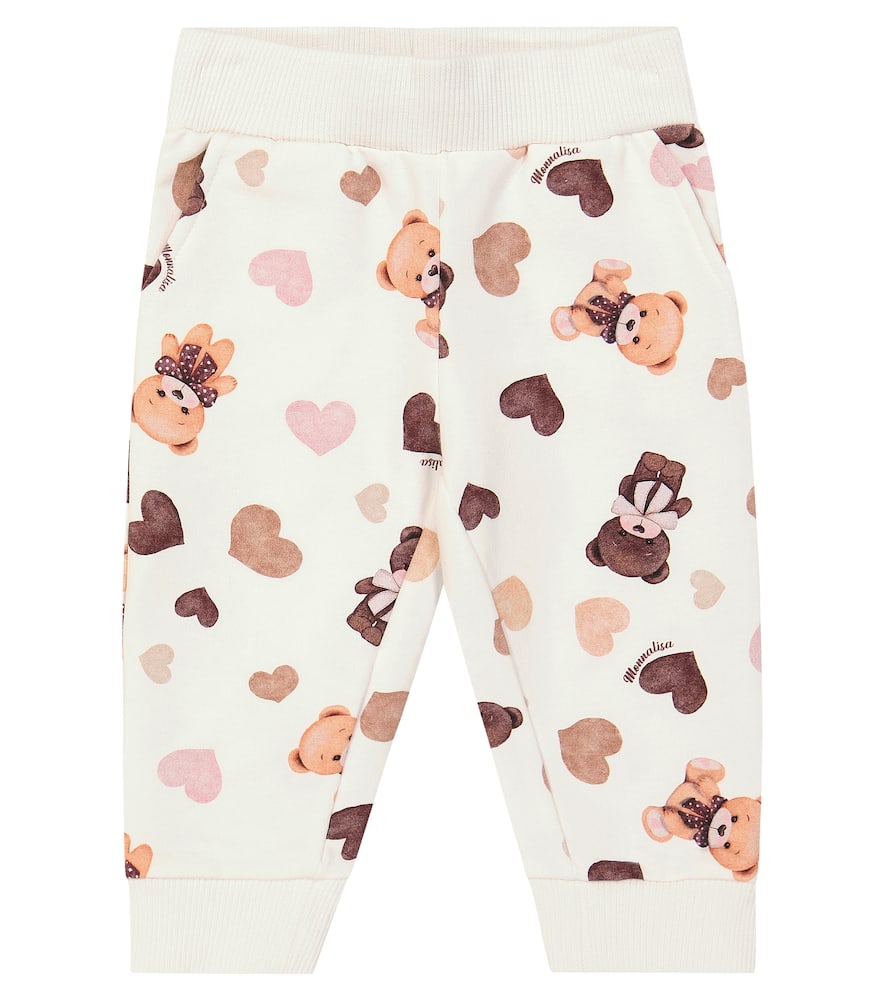 Monnalisa Baby printed cotton fleece sweatpants