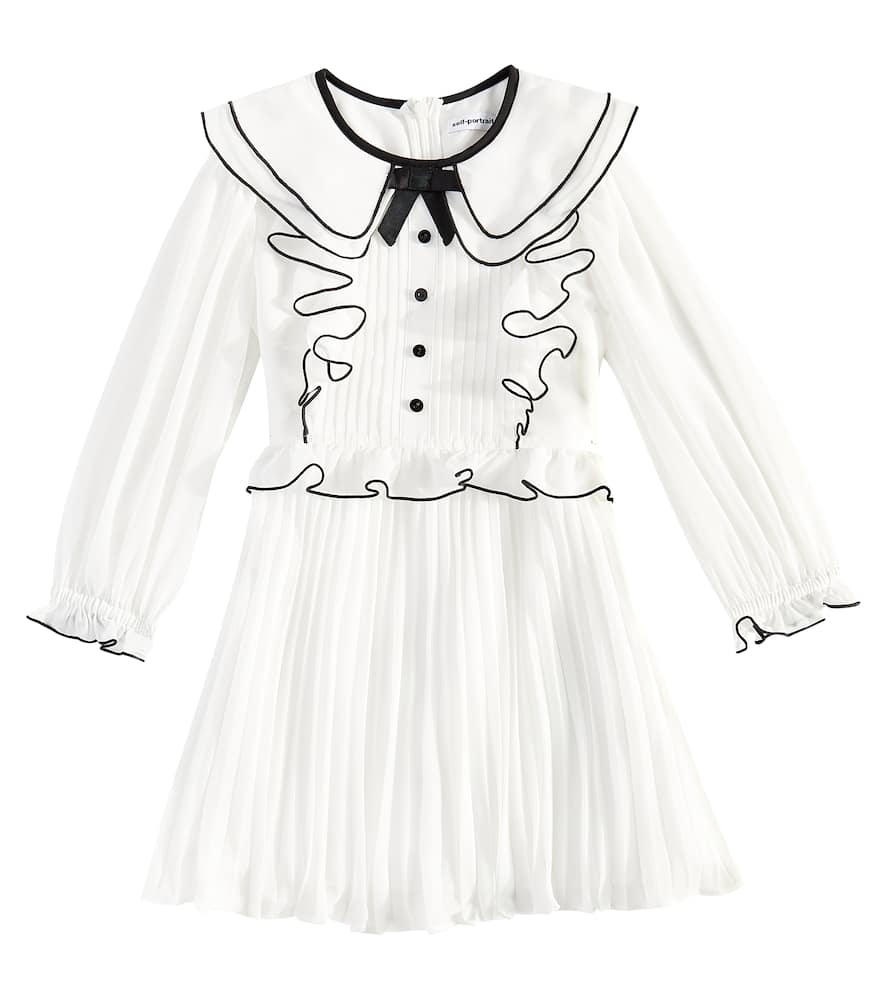 Self-Portrait Kids Ruffled pleated chiffon dress