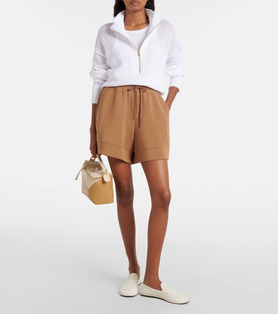 Varley Aurora Cotton Half-zip Sweater In White