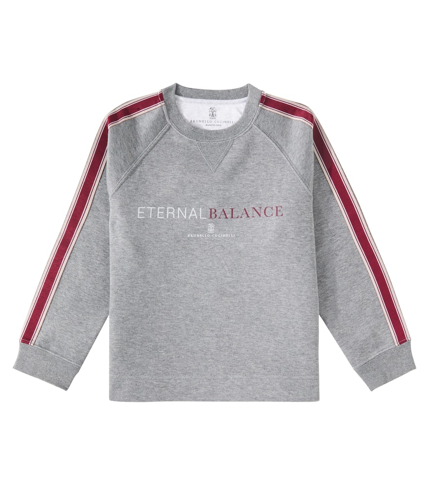Brunello Cucinelli Printed Cotton-blend Sweatshirt In Grey