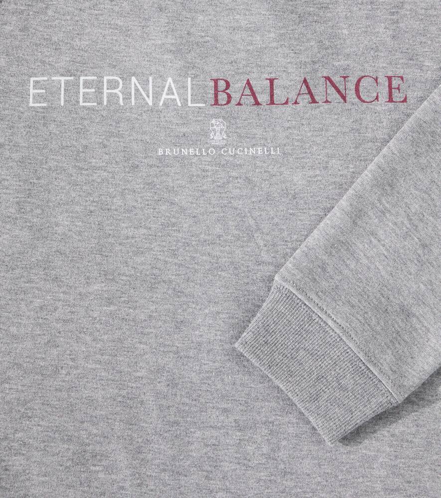 Brunello Cucinelli Printed Cotton-blend Sweatshirt In Grey