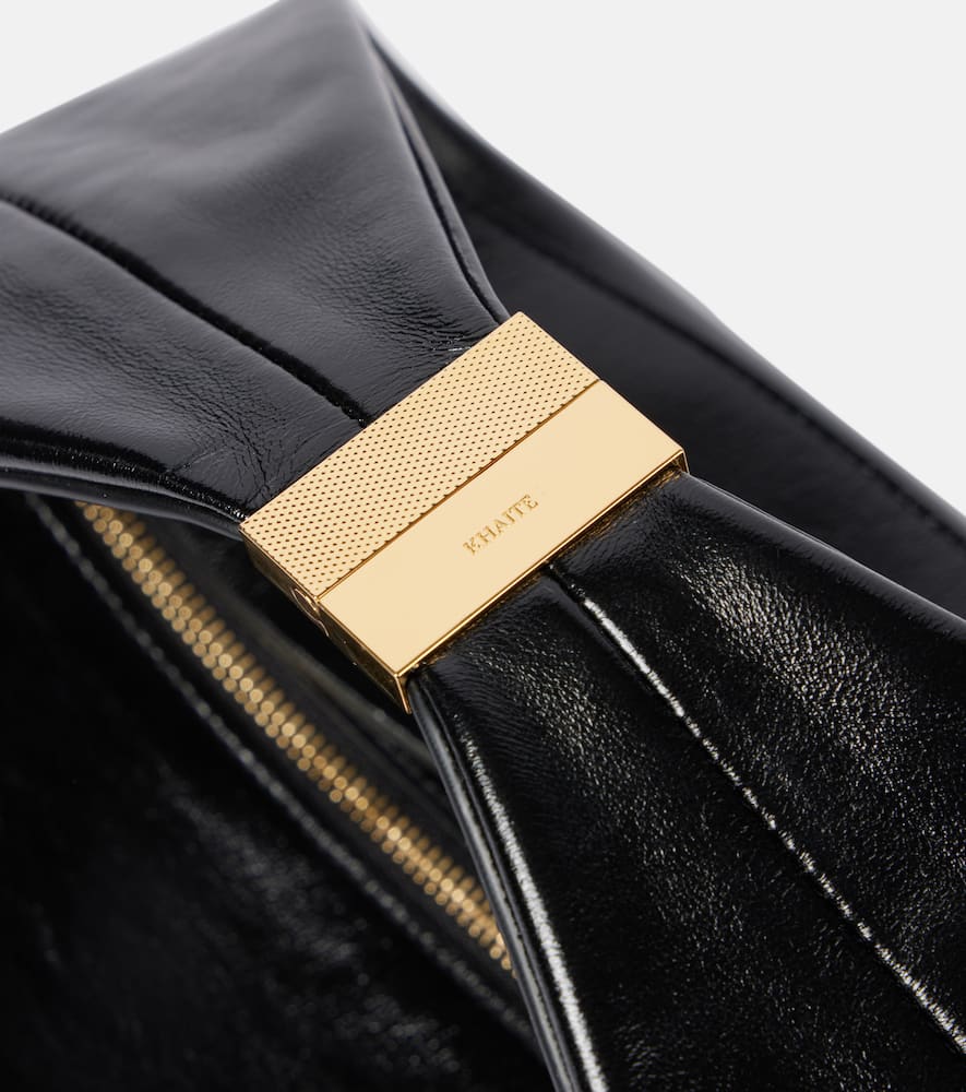 Khaite Olivia Small Leather Shoulder Bag In Black