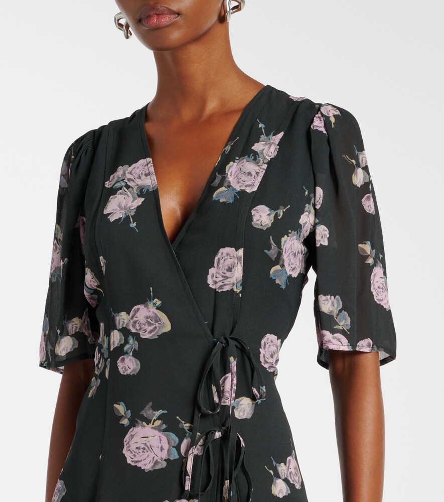  Ganni Ganni Vestido Envolvente De Crepé Floral 