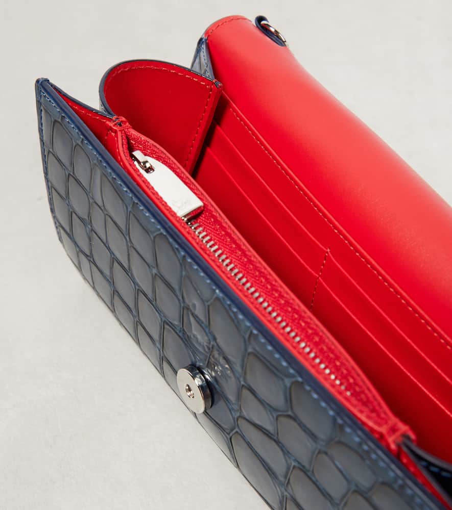 Christian Louboutin Loubi54 Leather Clutch In Blue
