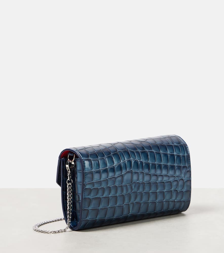 Christian Louboutin Loubi54 Leather Clutch In Blue