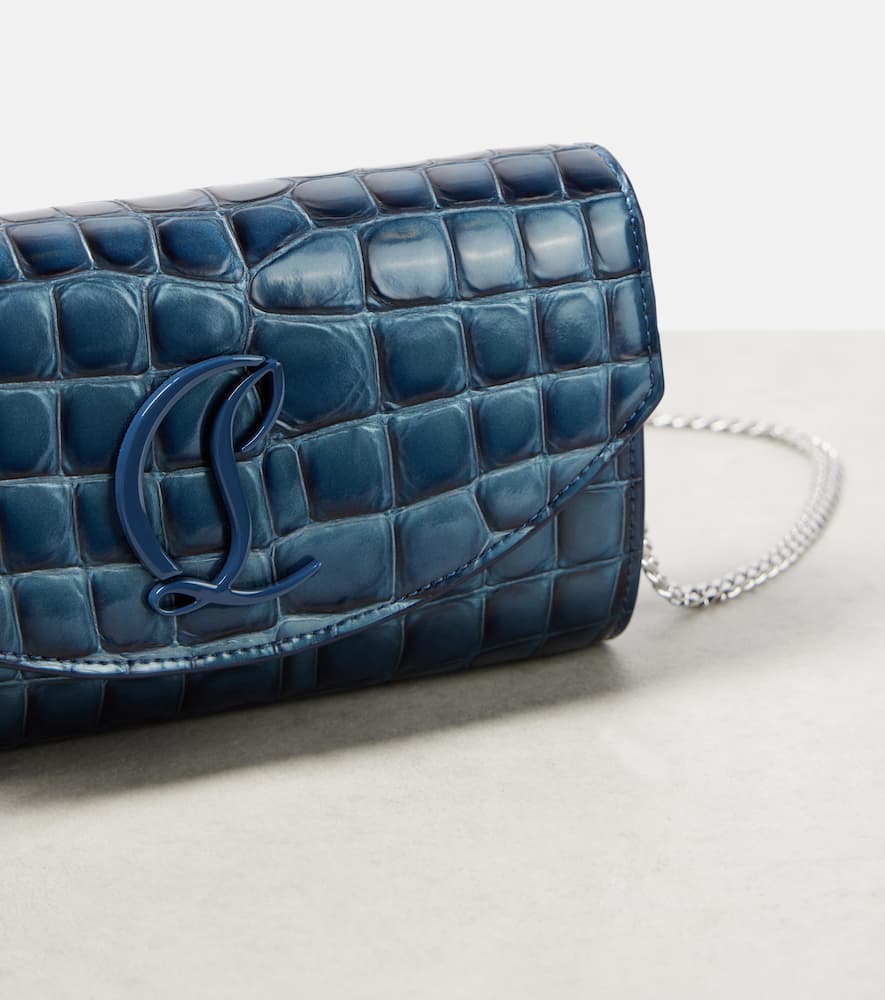 Christian Louboutin Loubi54 Leather Clutch In Blue
