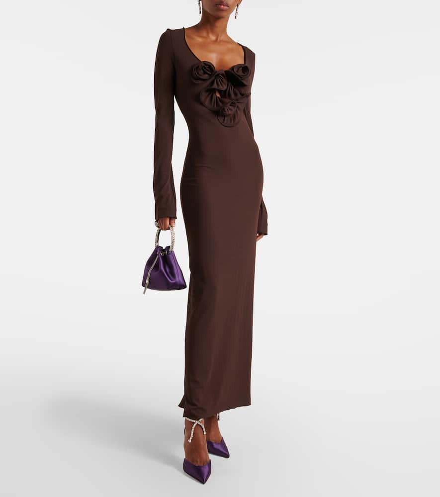 Jimmy Choo Stevie 100 Embellished Satin Pumps In Purple