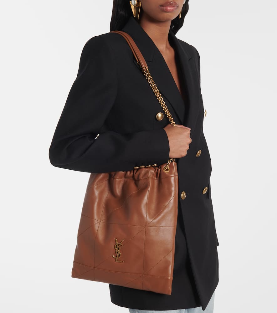 Saint Laurent Jamie Pochon Leather Tote Bag In Brown