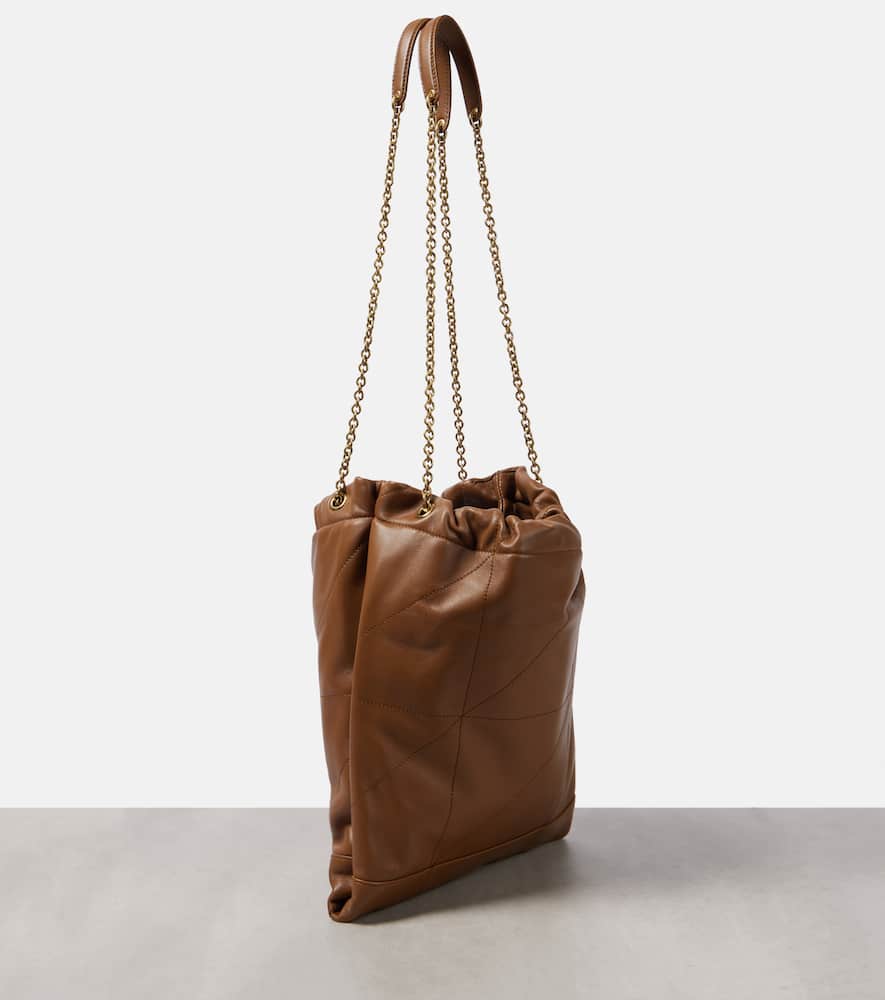 Saint Laurent Jamie Pochon Leather Tote Bag In Brown