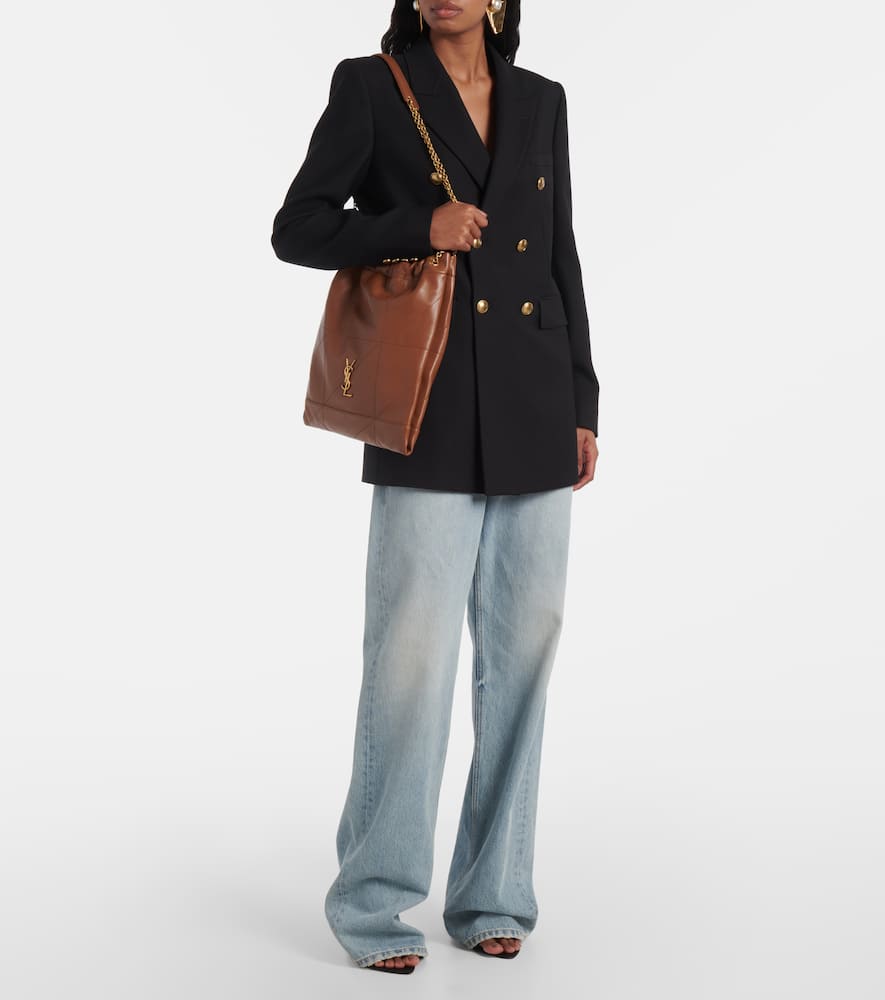Saint Laurent Jamie Pochon Leather Tote Bag In Brown