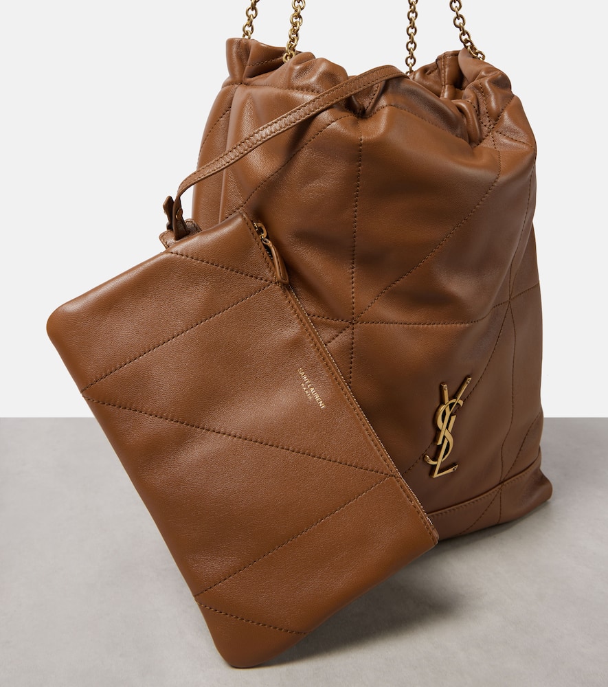 Saint Laurent Jamie Pochon Leather Tote Bag In Brown