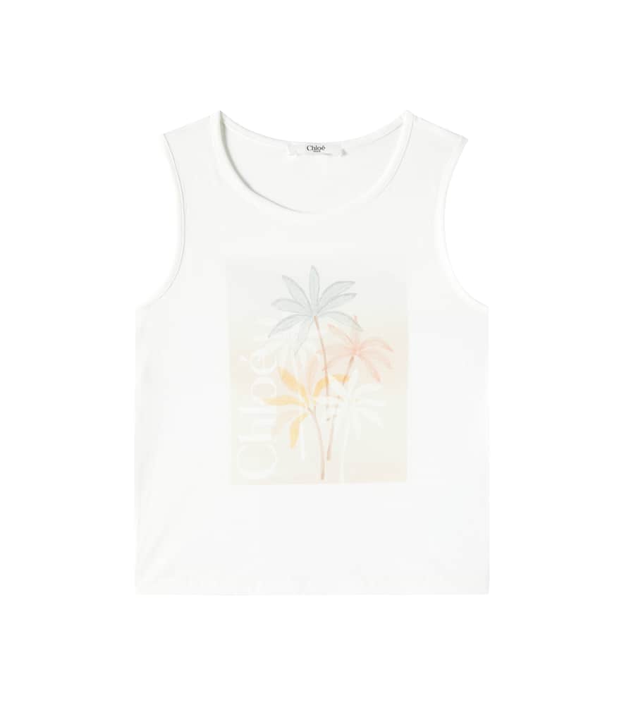 Chloé Printed Cotton Top In White