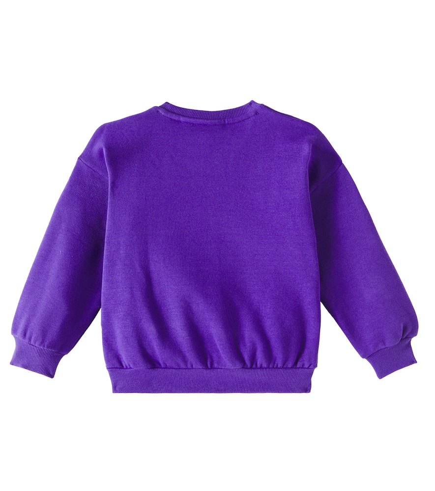 Mini Rodini Besticktes Sweatshirt Aus Baumwoll-jersey In Lila