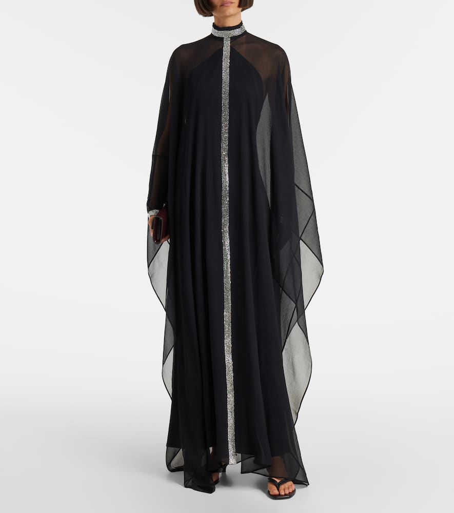 Taller Marmo Parthenon Swarovski-embellished Kaftan In Black