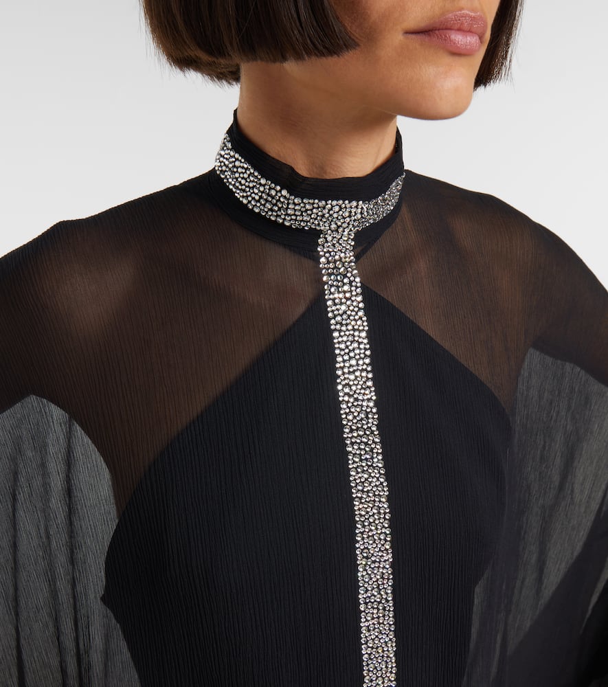 Taller Marmo Parthenon Swarovski-embellished Kaftan In Black