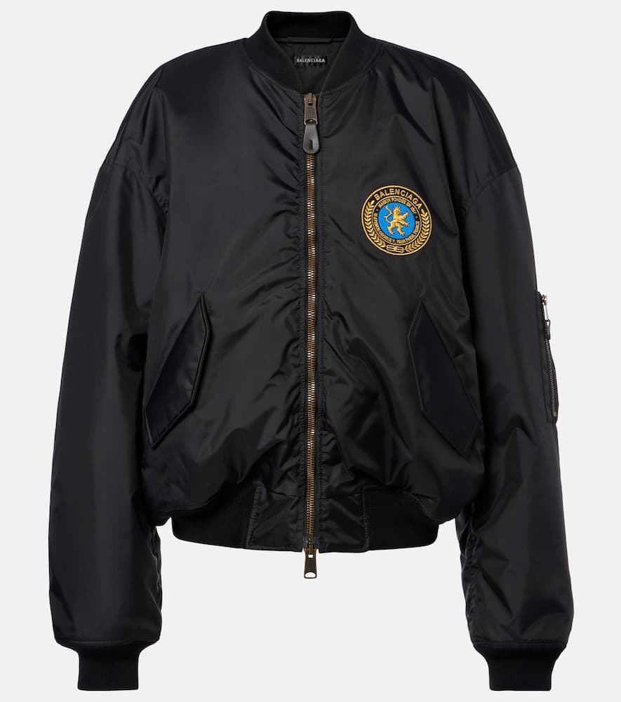 Oversized logo bomber jacket