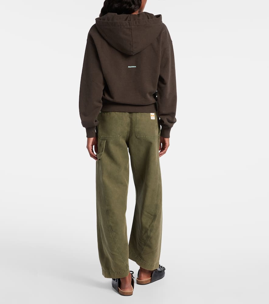 Jw Anderson Cotton Jersey Hoodie In Brown