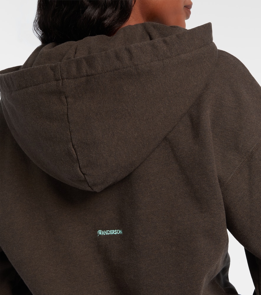 Jw Anderson Cotton Jersey Hoodie In Brown