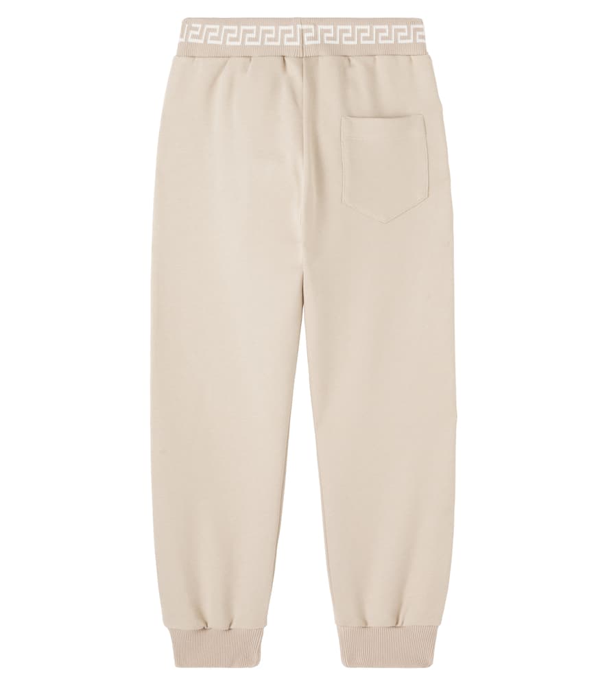 Versace Medusa Cotton Fleece Track Pants In Neutral