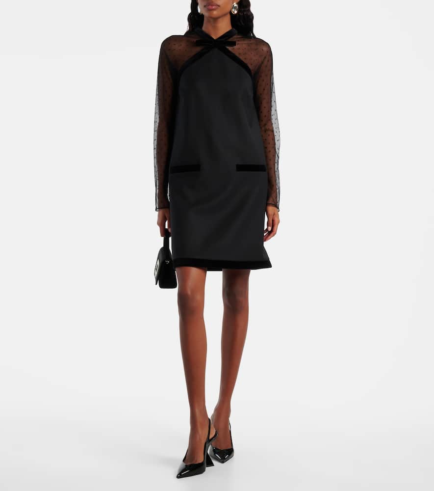 Nina Ricci Virgin Wool Gabardine Minidress In Black