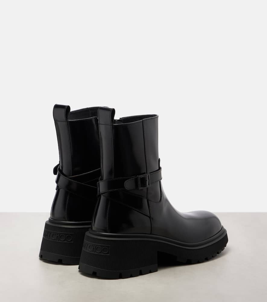 Jimmy Choo Soft Box Calf Conny Flat Boots Women In Black