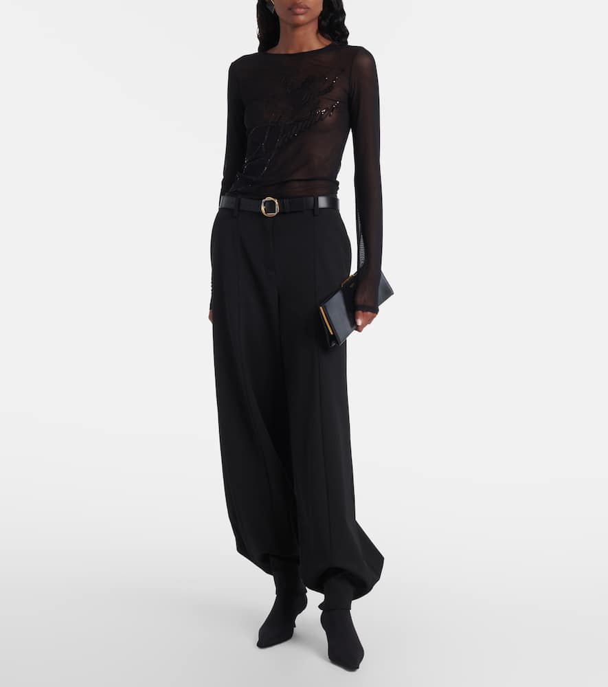 Jean Paul Gaultier Top The Sequin In Tulle Nero Donna In Black