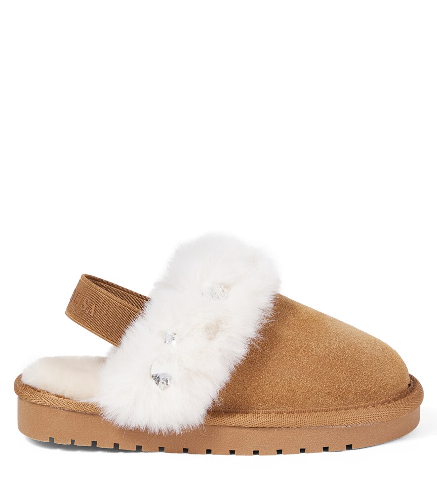  Monnalisa Monnalisa Slippers Aus Veloursleder 