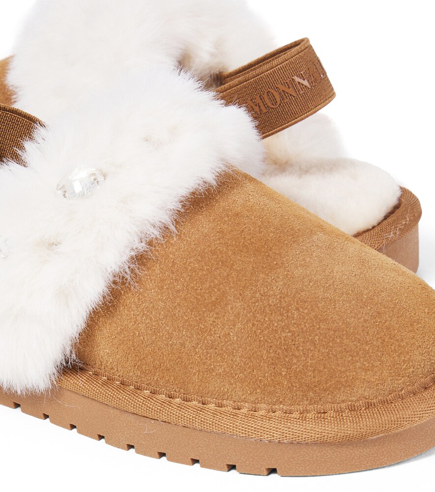  Monnalisa Monnalisa Slippers Aus Veloursleder 