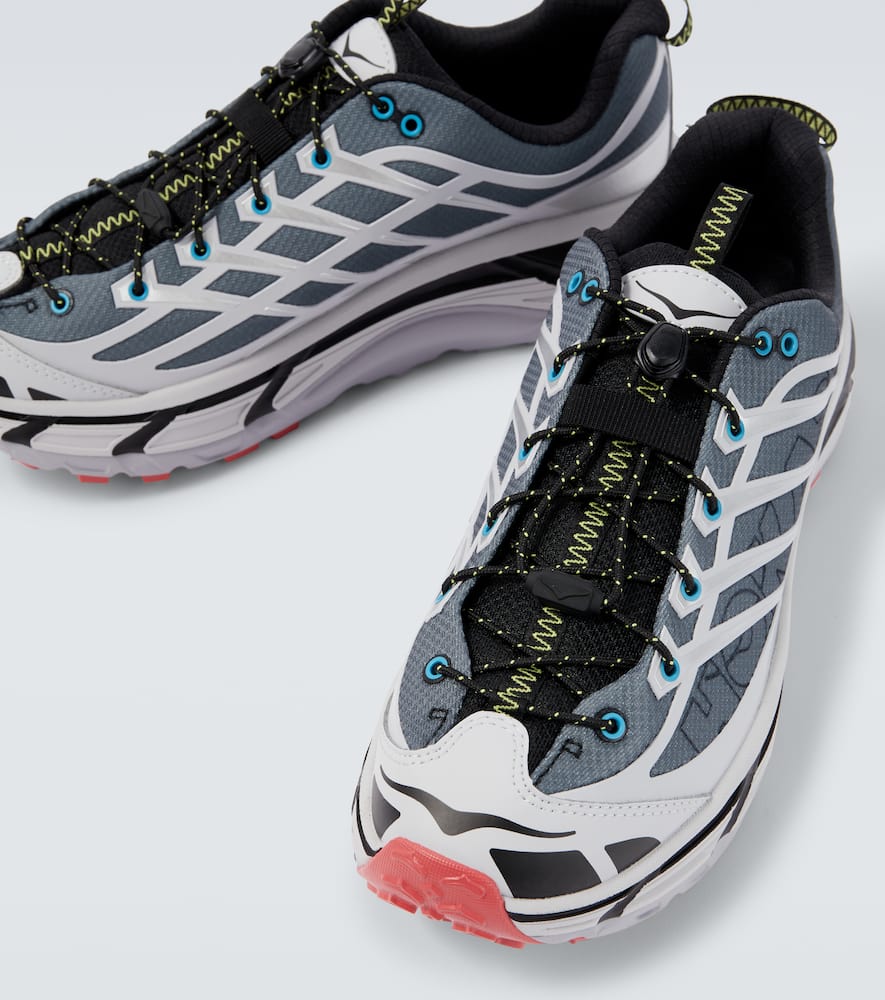 Hoka Mesh Sneakers With Heat-bonded Overlays In Gray
